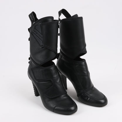 Fendi Leather Ankle Boots in Black, Size 38 EU