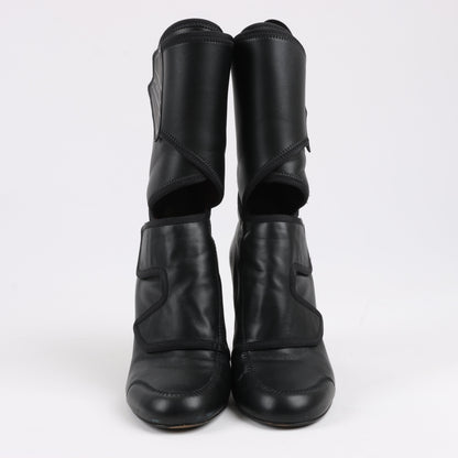 Fendi Leather Ankle Boots in Black, Size 38 EU