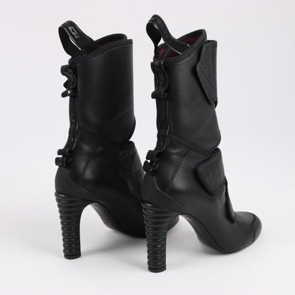 Fendi Leather Ankle Boots in Black, Size 38 EU