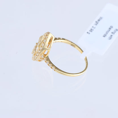 Non Signe / Unsigned 18k Yellow GOLD RING with diamonds