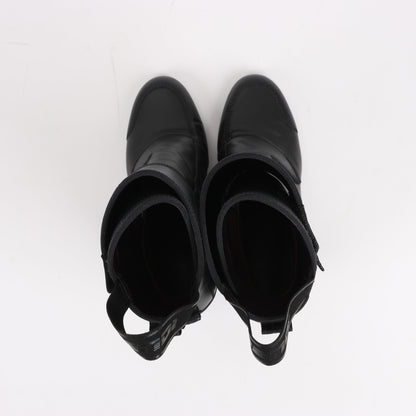 Fendi Leather Ankle Boots in Black, Size 38 EU