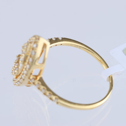 Non Signe / Unsigned 18k Yellow GOLD RING with diamonds