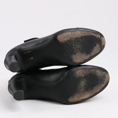 Fendi Leather Ankle Boots in Black, Size 38 EU