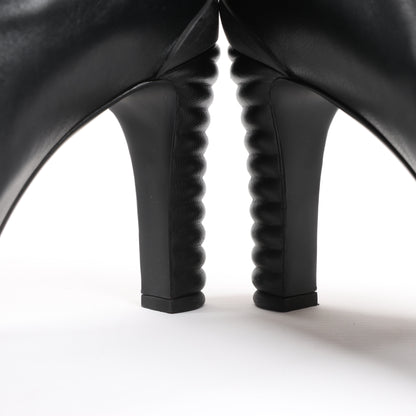 Fendi Leather Ankle Boots in Black, Size 38 EU