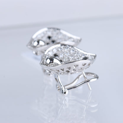 Non Signe / Unsigned Black diamond Earrings K18WG 10.6g, 2.45 ct