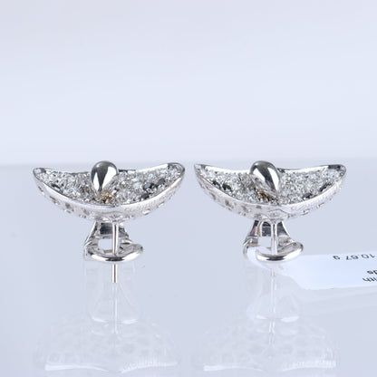 Non Signe / Unsigned Black diamond Earrings K18WG 10.6g, 2.45 ct