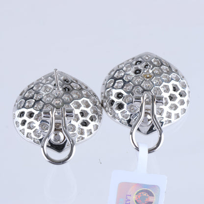 Non Signe / Unsigned Black diamond Earrings K18WG 10.6g, 2.45 ct