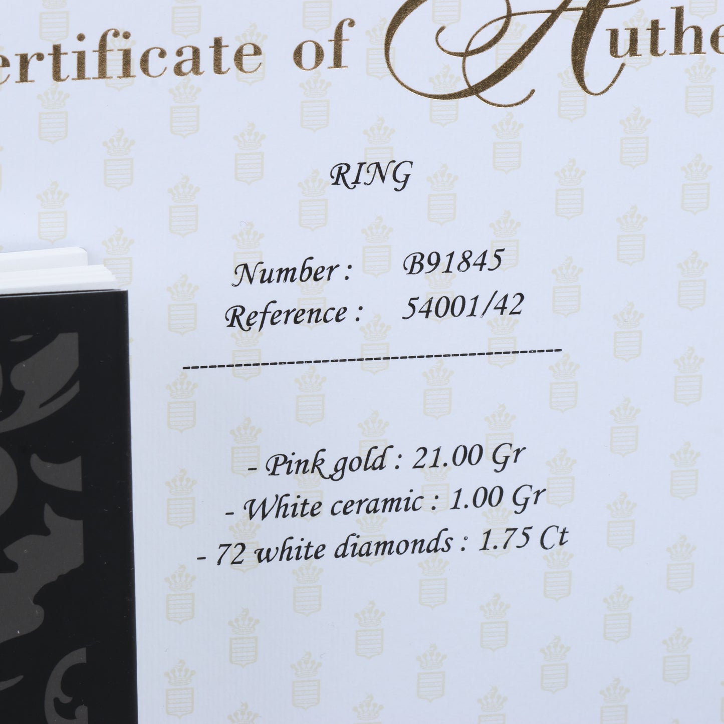 De Grisogono Allegra Ring aus Roségold und weißer Keramik mit Diamanten, Größe 53 EU