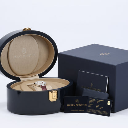 Harry Winston Premier Diamond Second PRNASS36WW001 Krokodilleder x WG AT MOP Zifferblatt 36mm Uhr