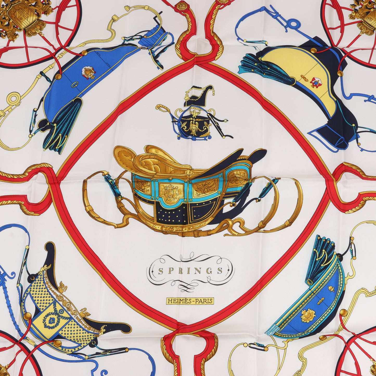 Hermès Carré 90 "SPRINGS" 100% Silk Scarf