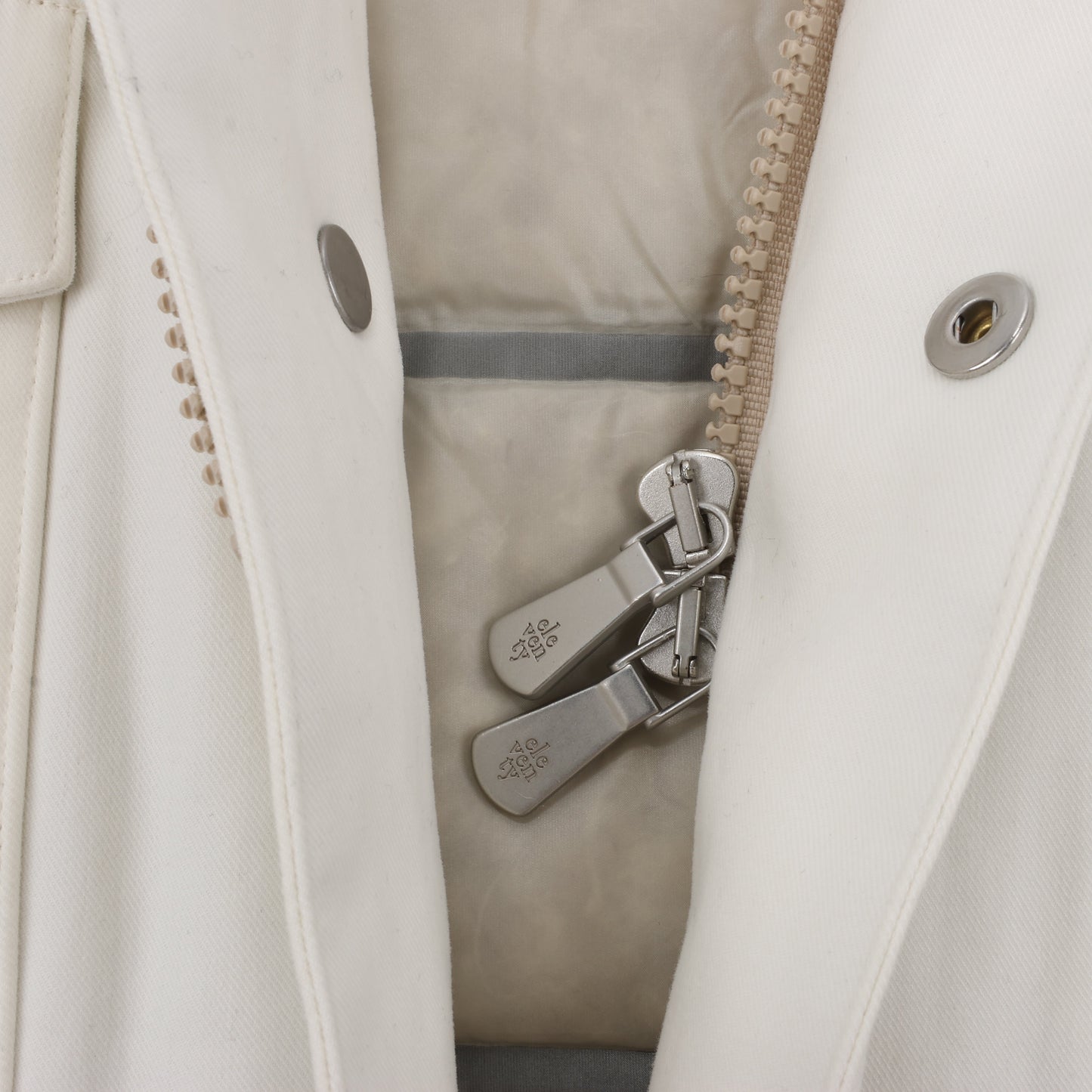 Eleventy White Quilted Down Jacket, Size 48