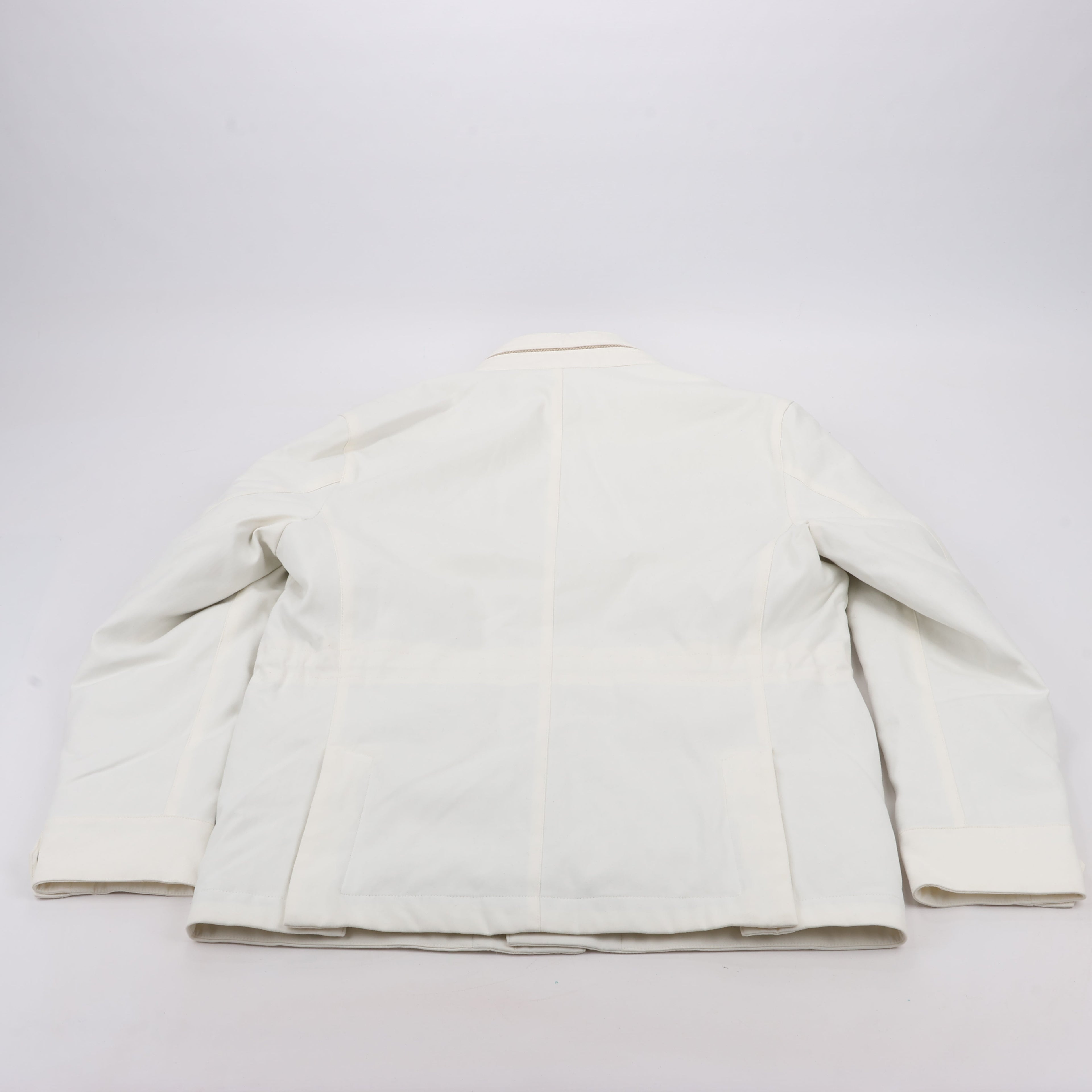Eleventy White Quilted Down Jacket, Size 48