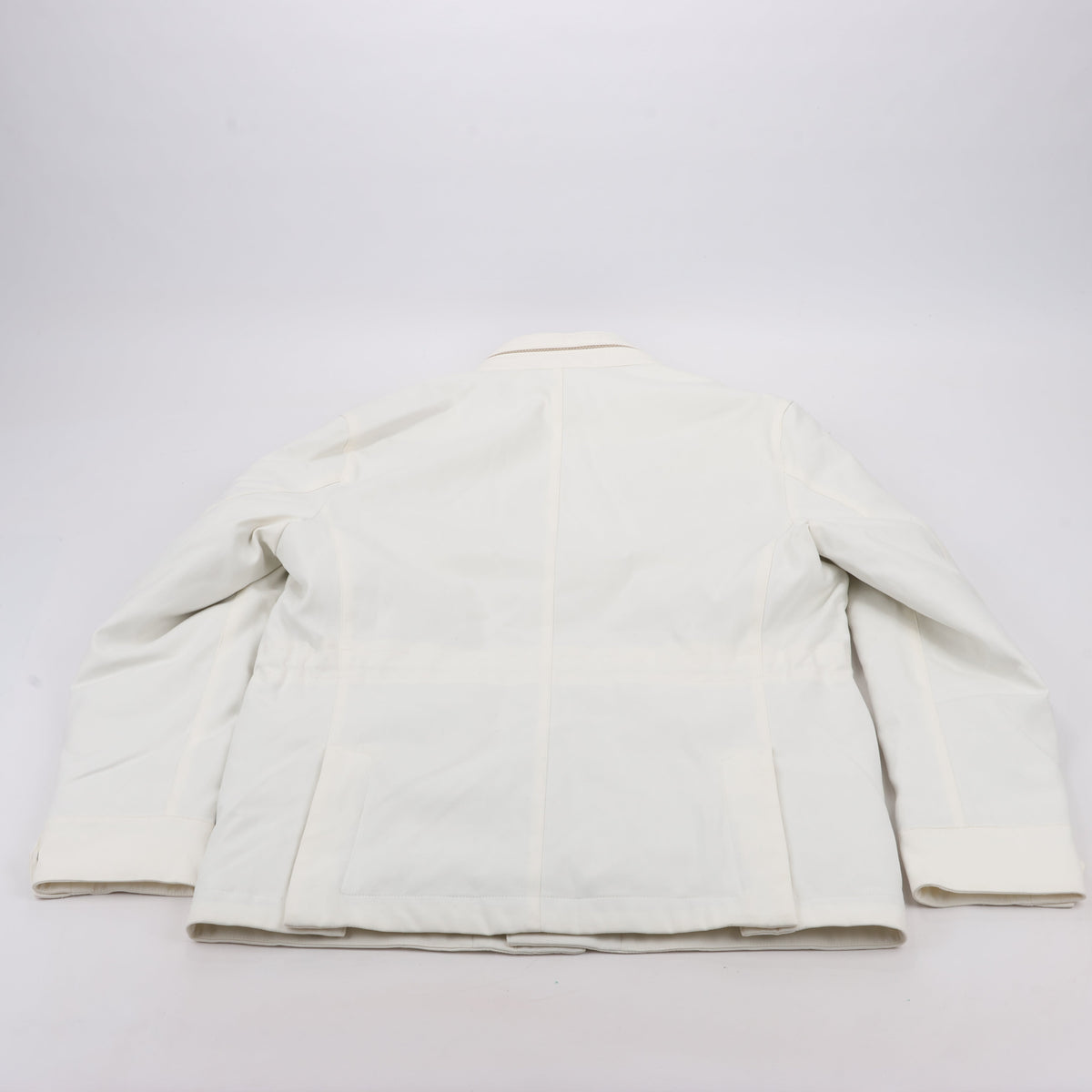 Eleventy White Quilted Down Jacket, Size 48