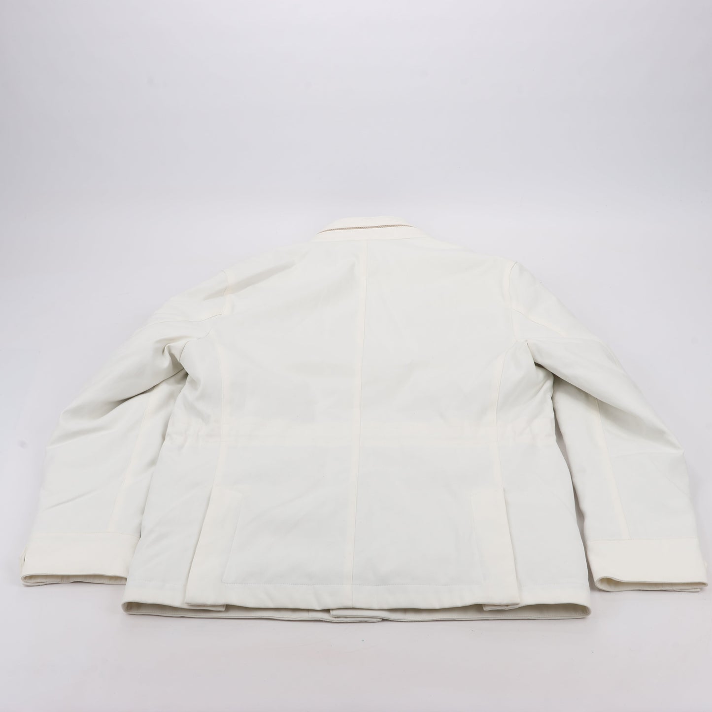 Eleventy White Quilted Down Jacket, Size 48