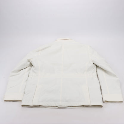 Eleventy White Quilted Down Jacket, Size 48