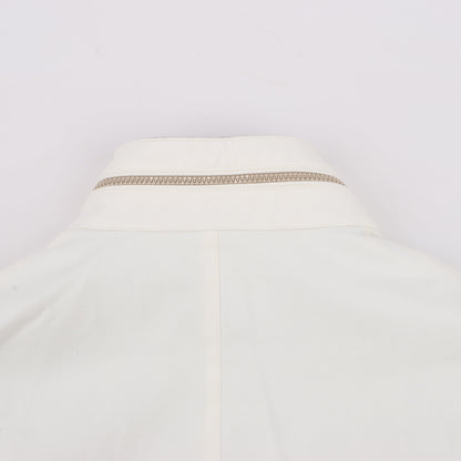 Eleventy White Quilted Down Jacket, Size 48