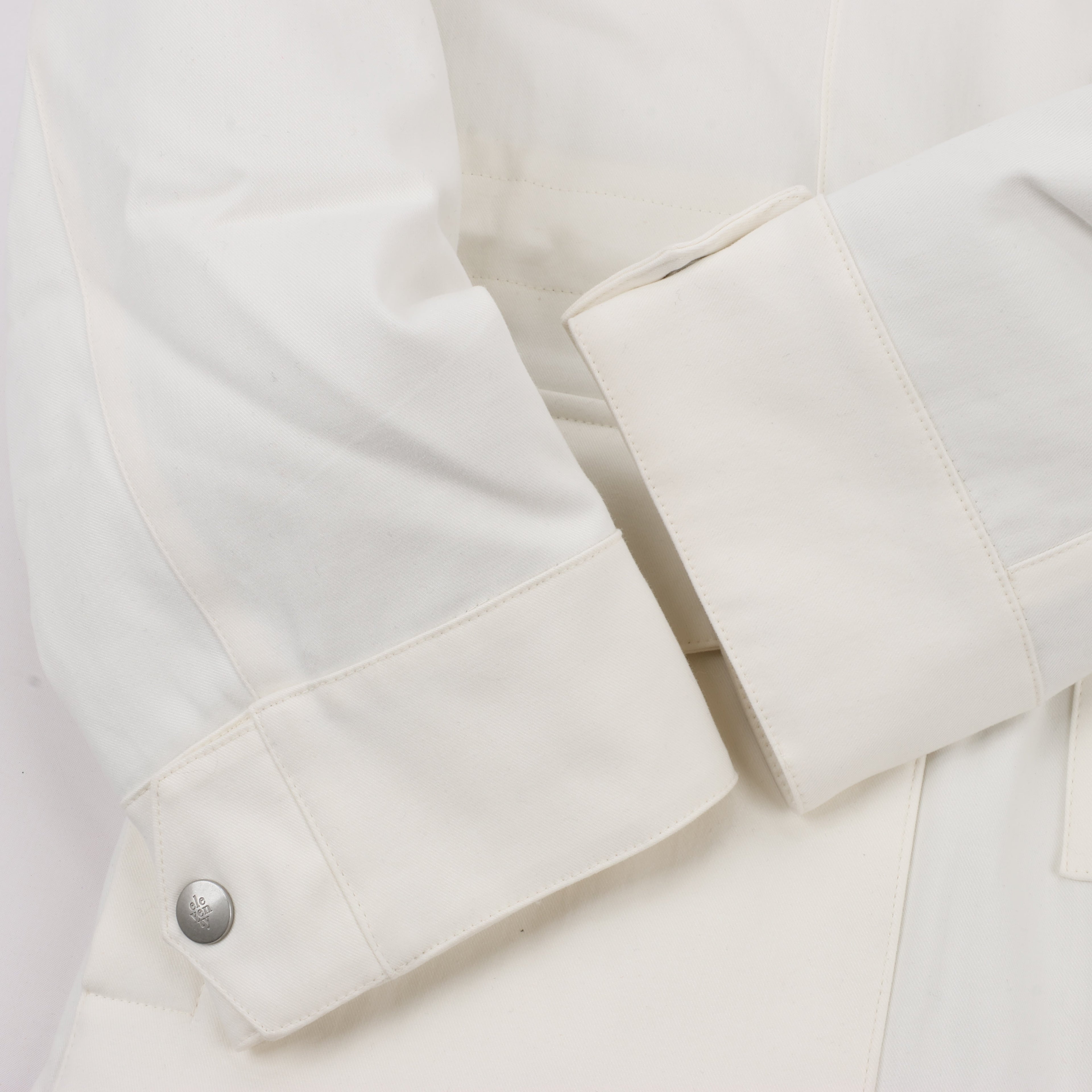 Eleventy White Quilted Down Jacket, Size 48