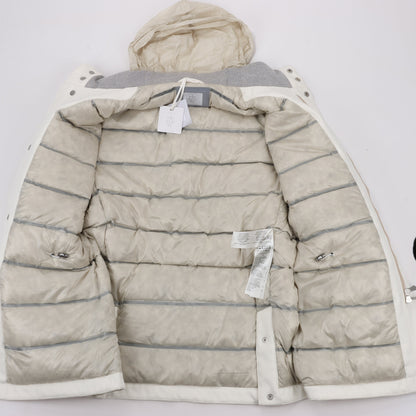 Eleventy White Quilted Down Jacket, Size 48