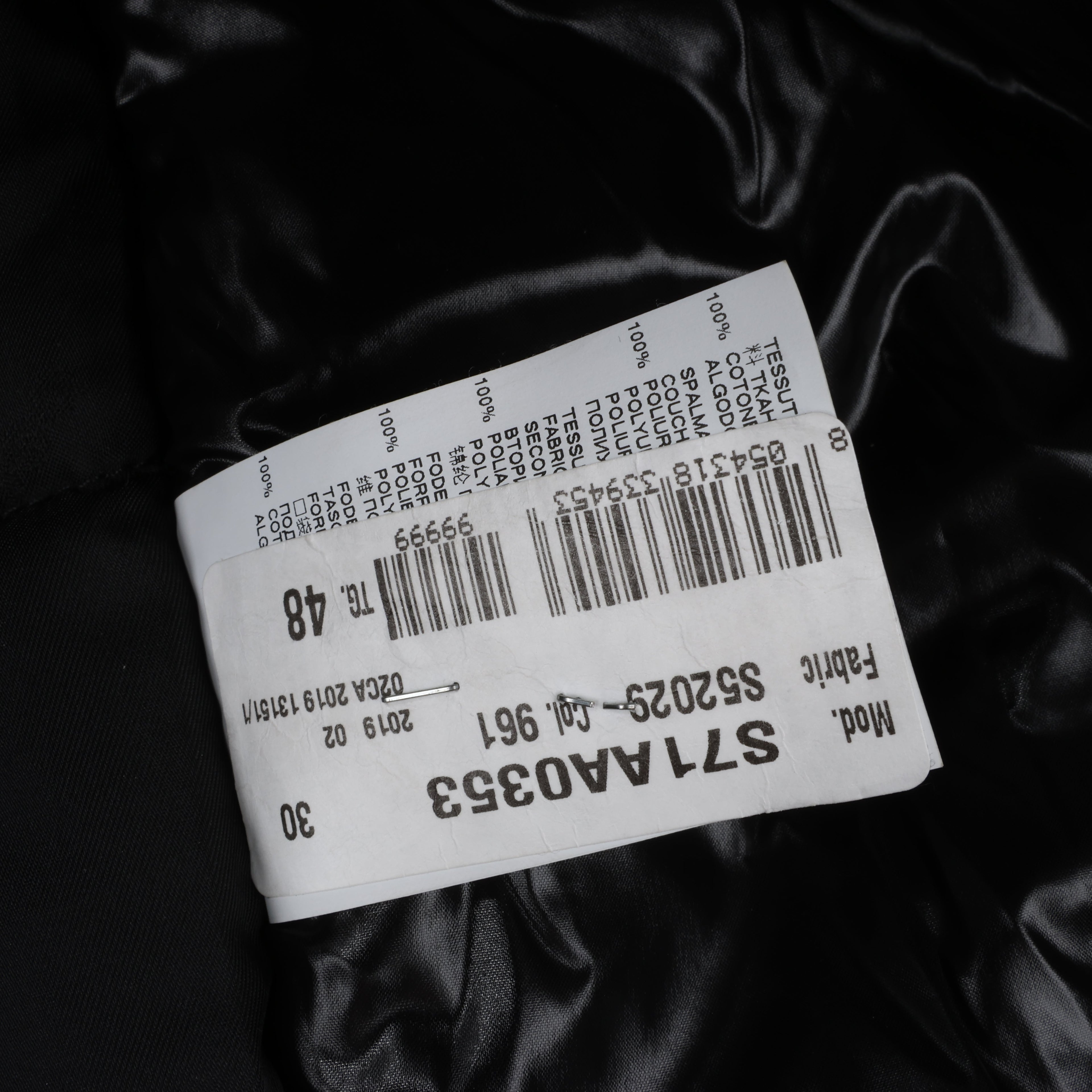 DSQUARED2 Glossy Navy Puffer Jacket, Size 48