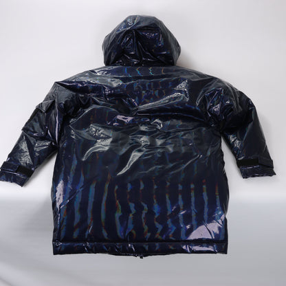 DSQUARED2 Glossy Navy Puffer Jacket, Size 48