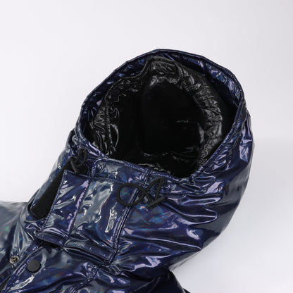 DSQUARED2 Glänzende Pufferjacke in Marineblau, Größe 48