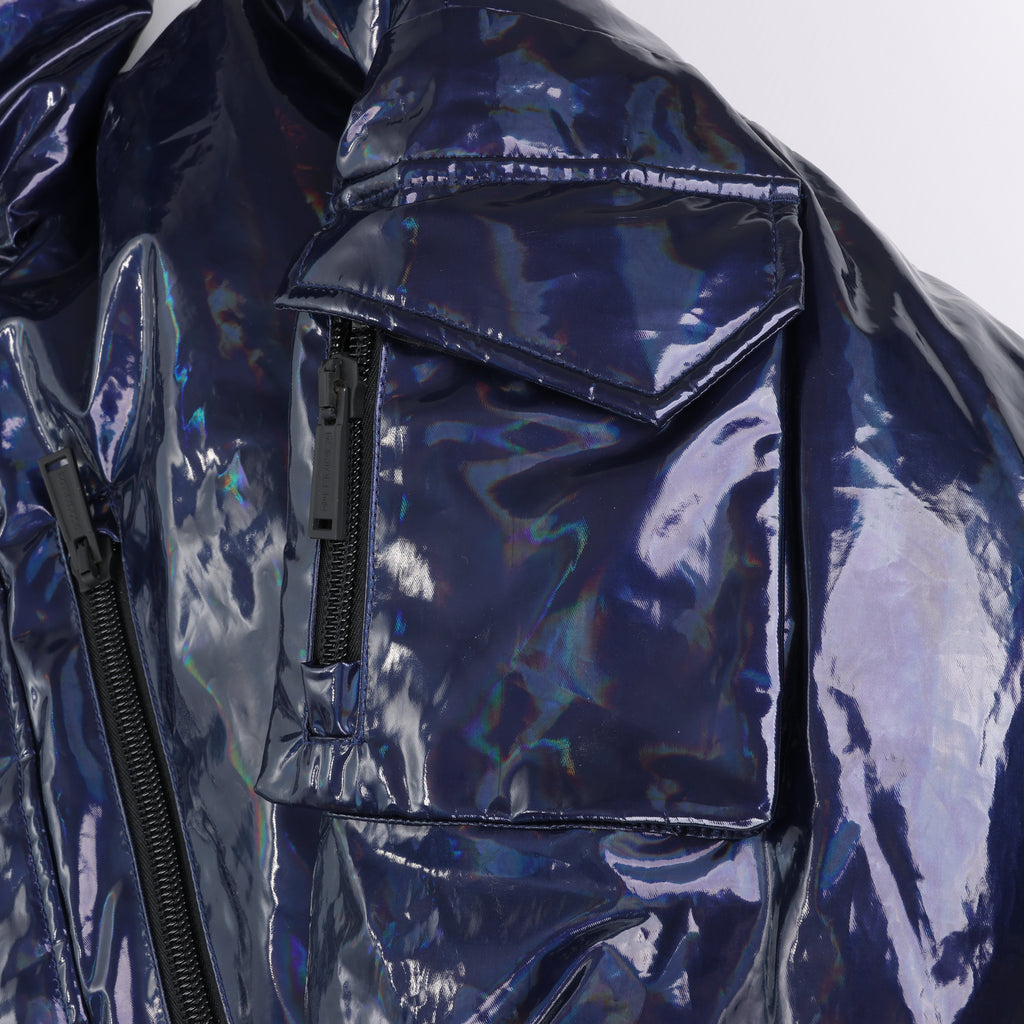 DSQUARED2 Glossy Navy Puffer Jacket, Size 48