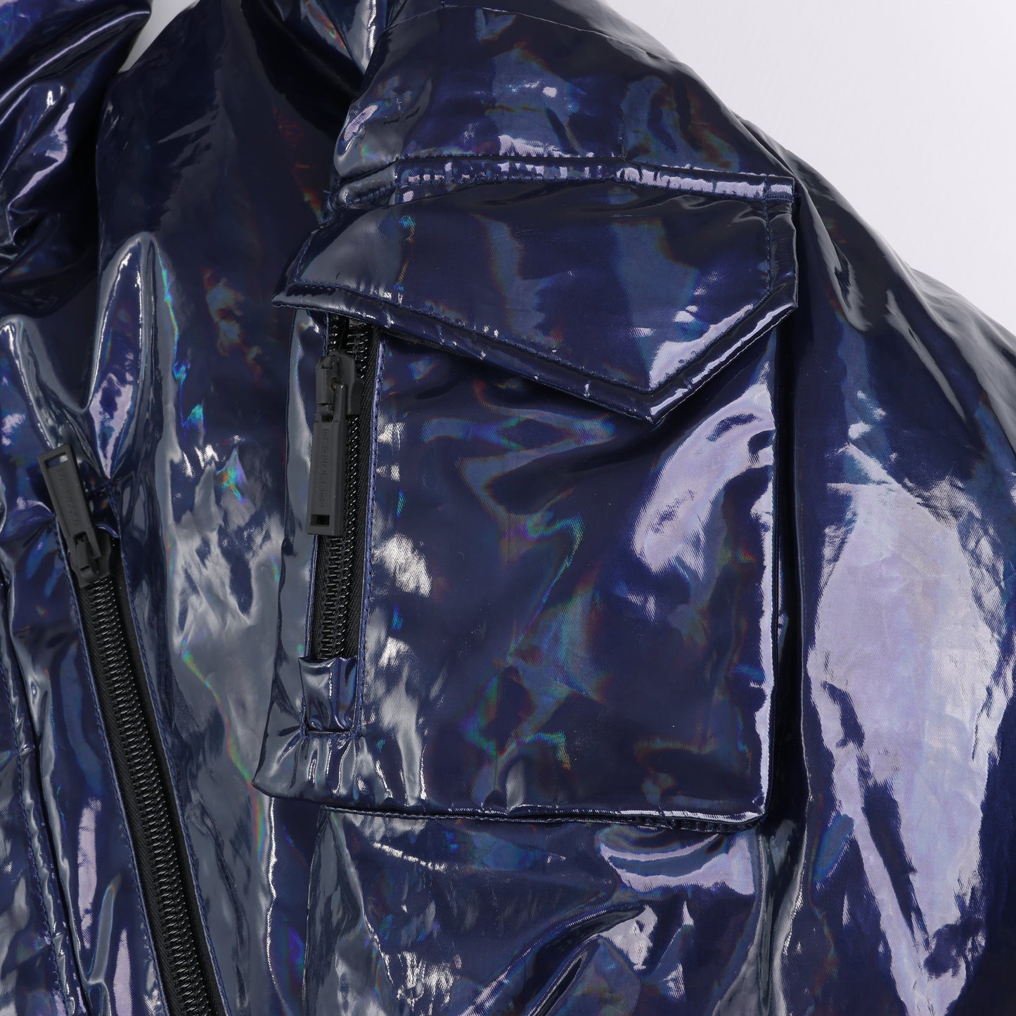 DSQUARED2 Glossy Navy Puffer Jacket, Size 48