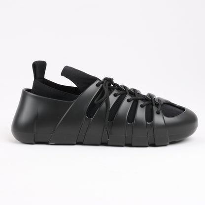 Baskets Bottega Veneta Trails Knit x Rubber noires, pointure 42
