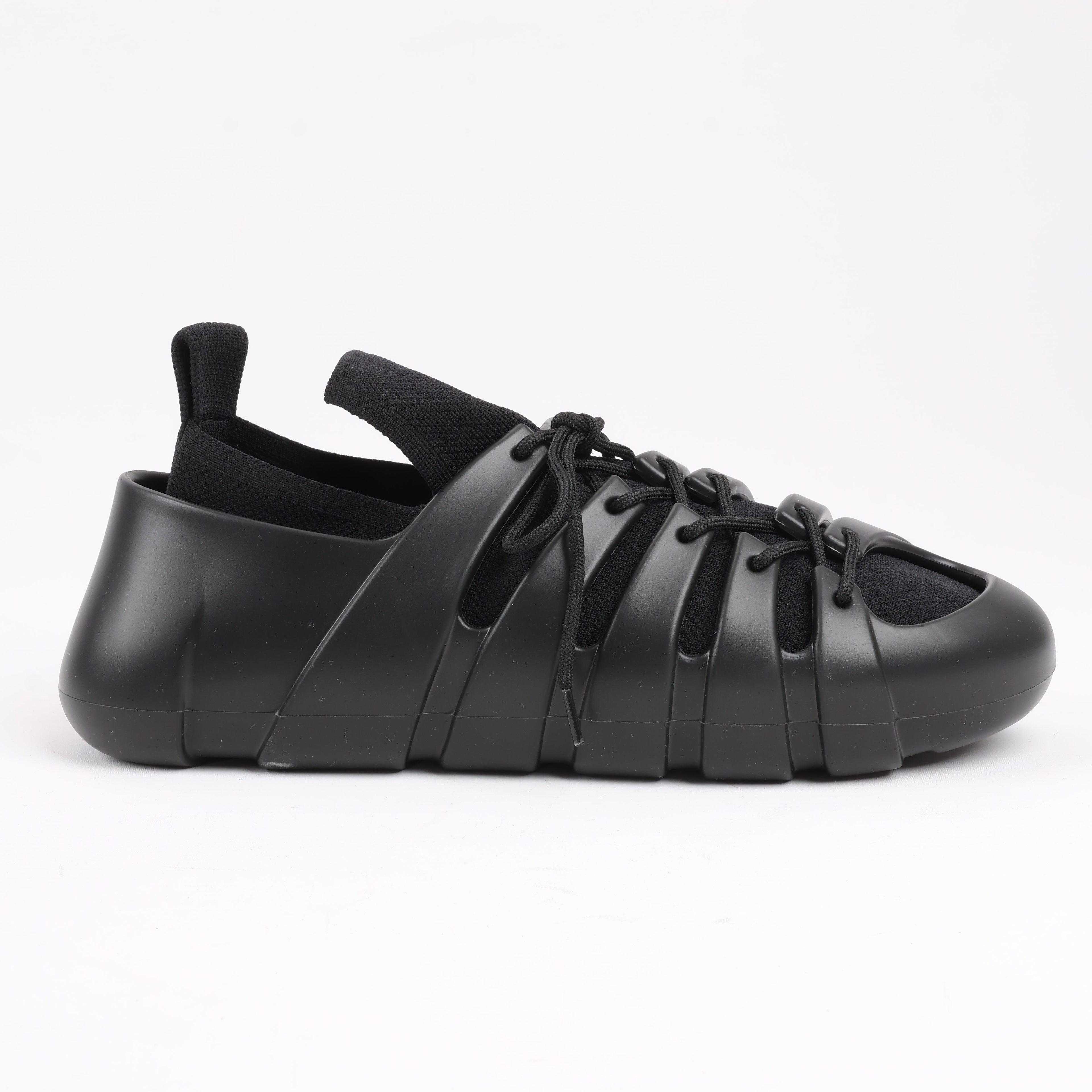 Bottega Veneta Trails Knit x Rubber Sneakers in Black, Size 42 EU