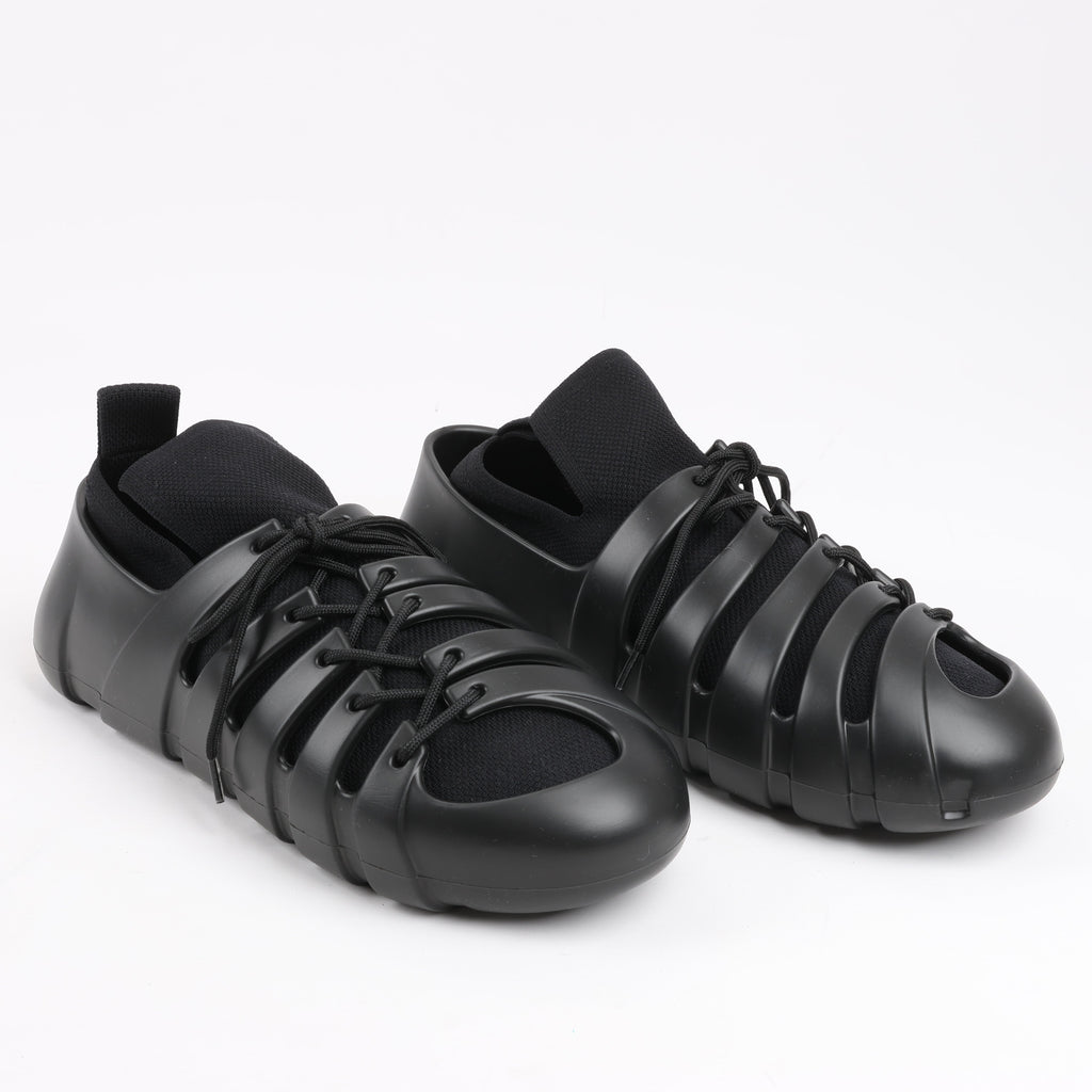 Bottega Veneta Trails Knit x Rubber Sneakers in Black, Size 42 EU