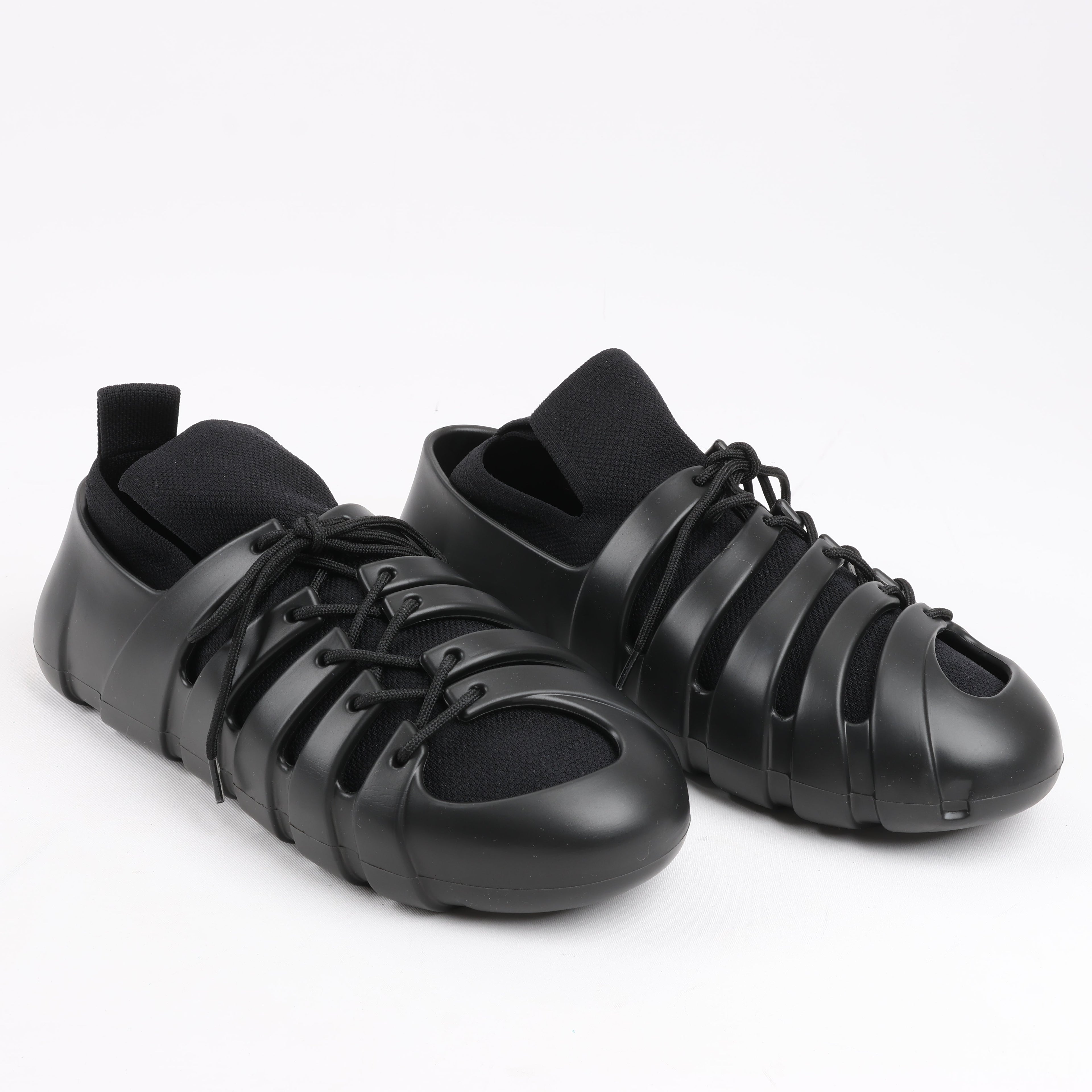 Bottega Veneta Trails Knit x Rubber Sneakers in Black, Size 42 EU