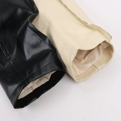 Marni Two-Tone Cropped Leather Jacket, Size 40
