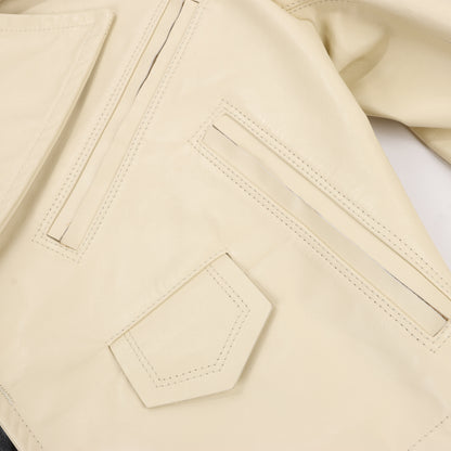 Marni zweifarbige kurze Lederjacke, Größe 40