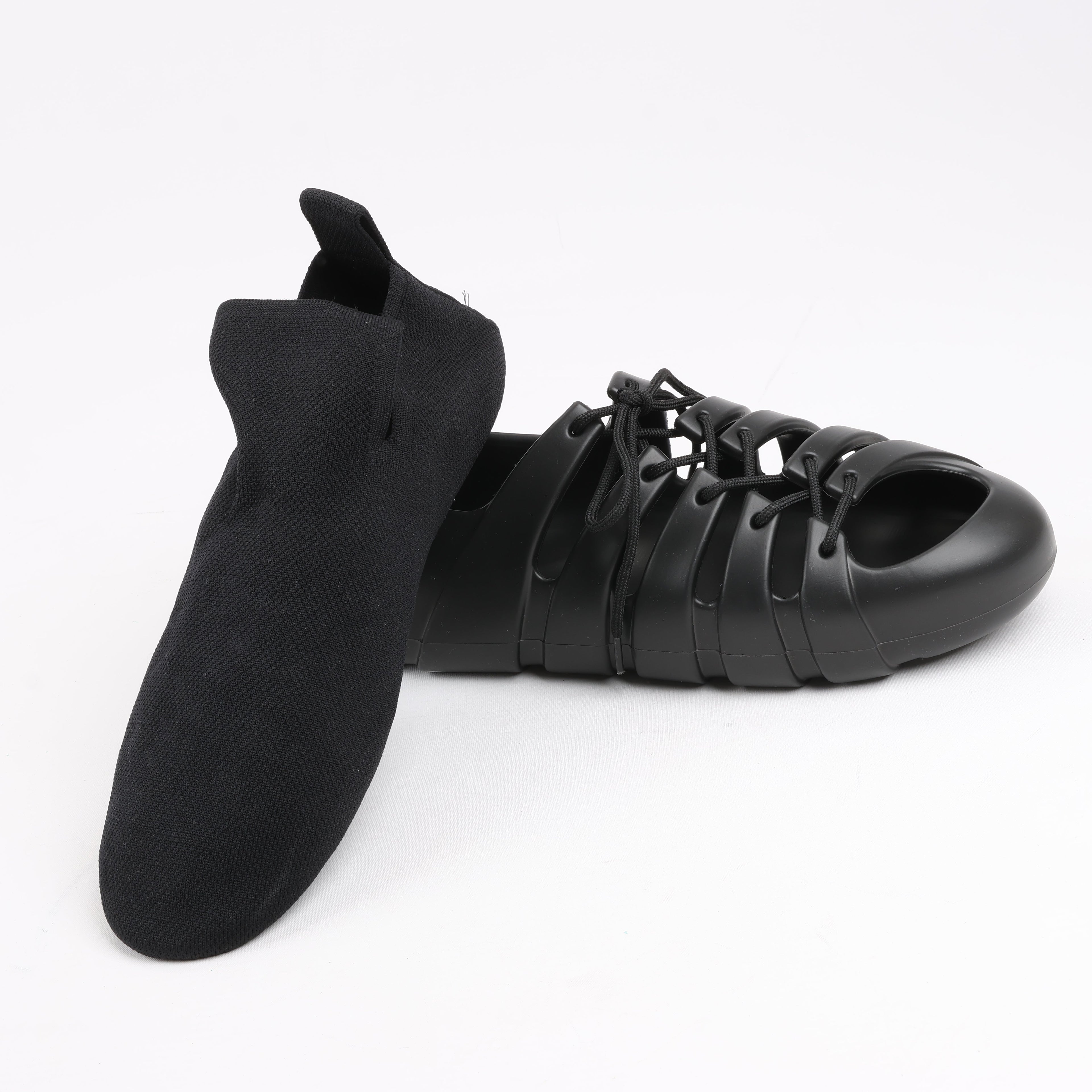 Bottega Veneta Trails Knit x Rubber Sneakers in Black, Size 42 EU