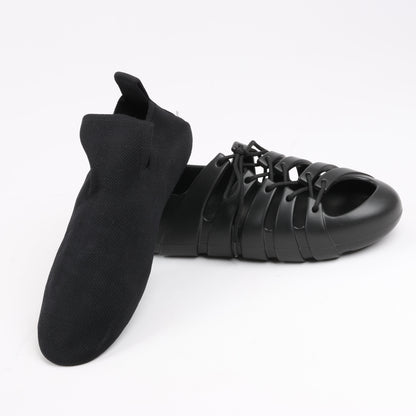 Baskets Bottega Veneta Trails Knit x Rubber noires, pointure 42