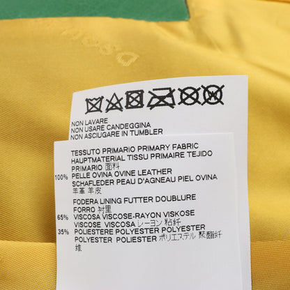 DSQUARED2 Green Leather Cape Jacket, Style S75AM0561, Size 38