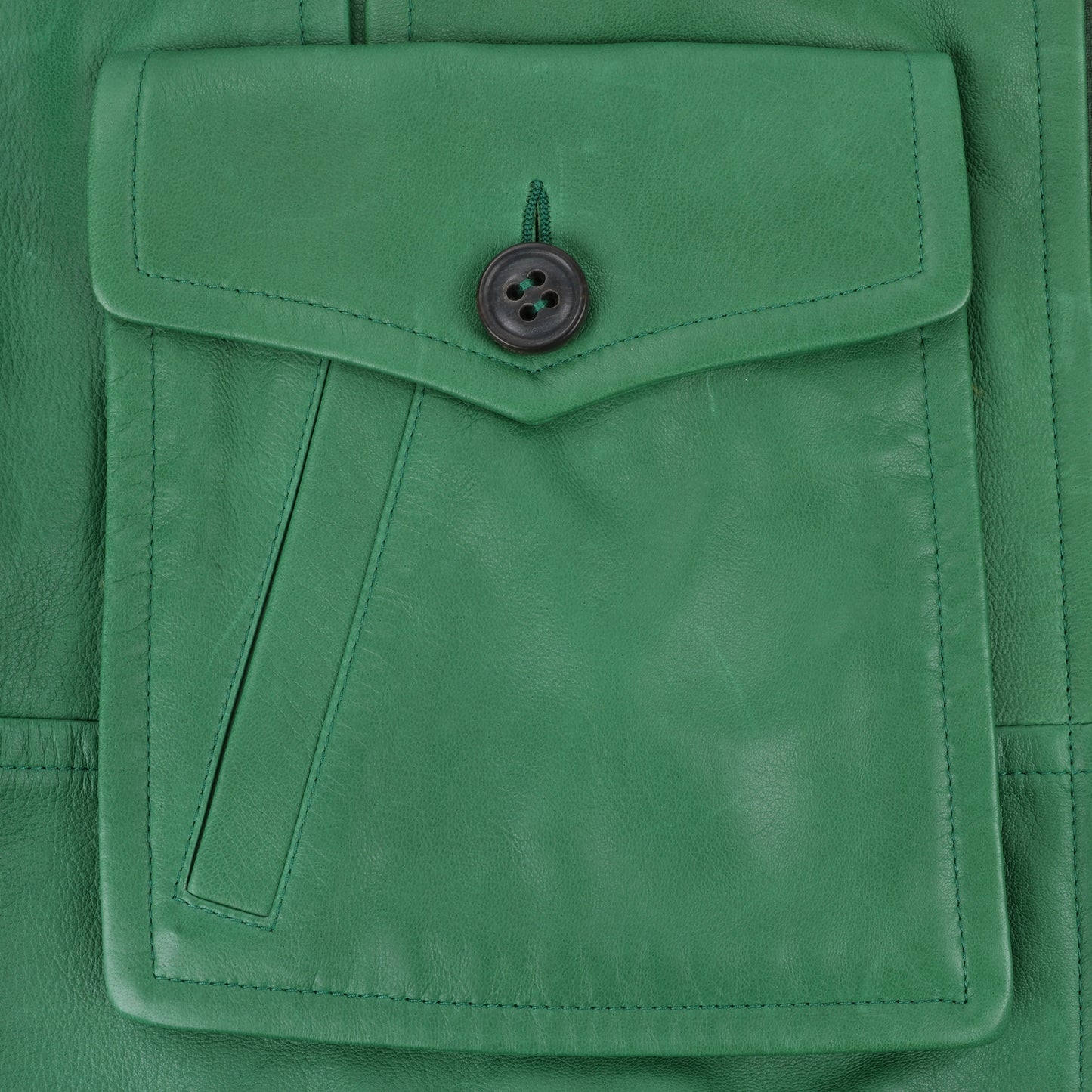 DSQUARED2 Green Leather Cape Jacket, Style S75AM0561, Size 38