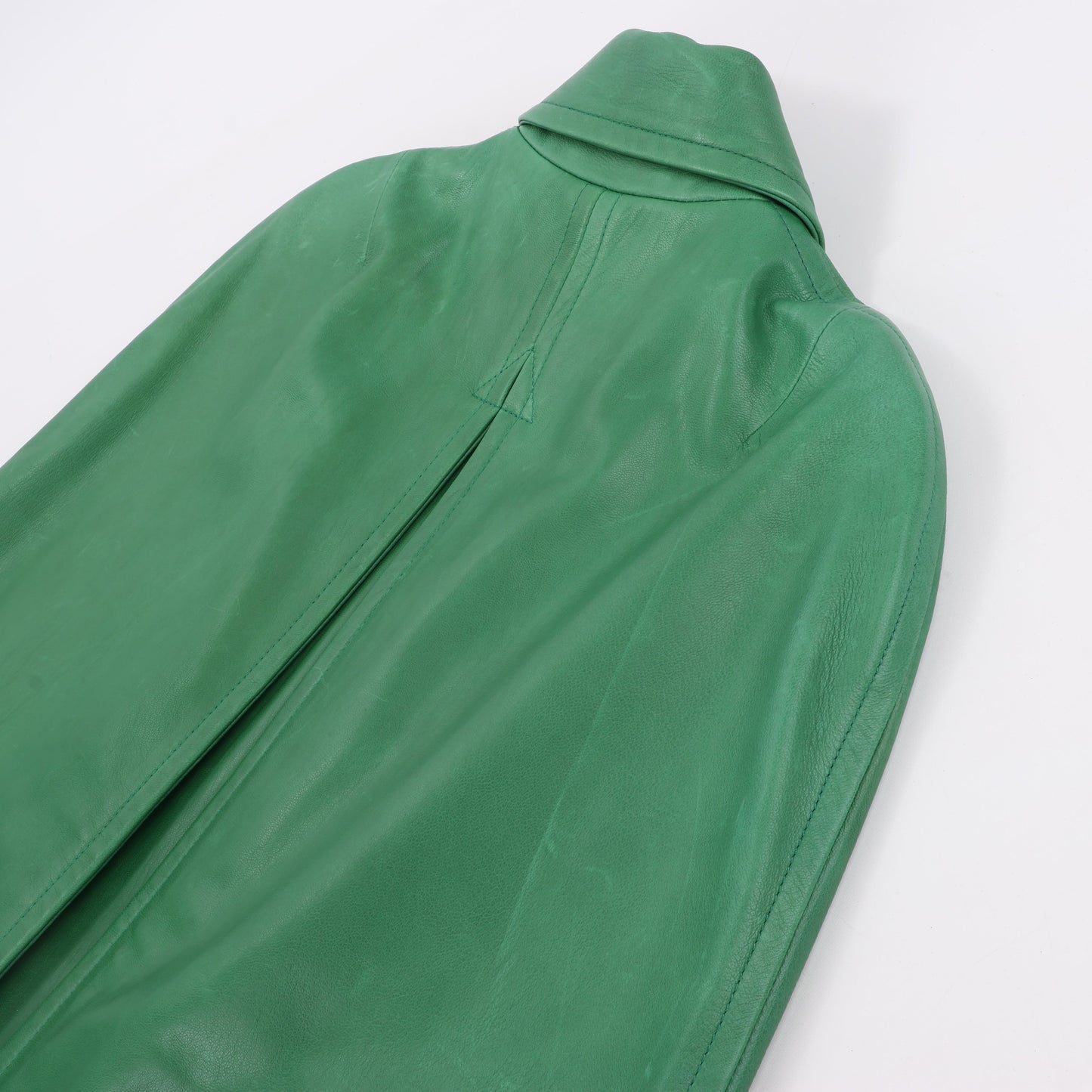 DSQUARED2 Grüne Leder-Cape-Jacke, Stil S75AM0561, Größe 38