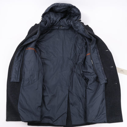 Manteau en laine Corneliani avec doublure à capuche amovible, collection CC, taille 50