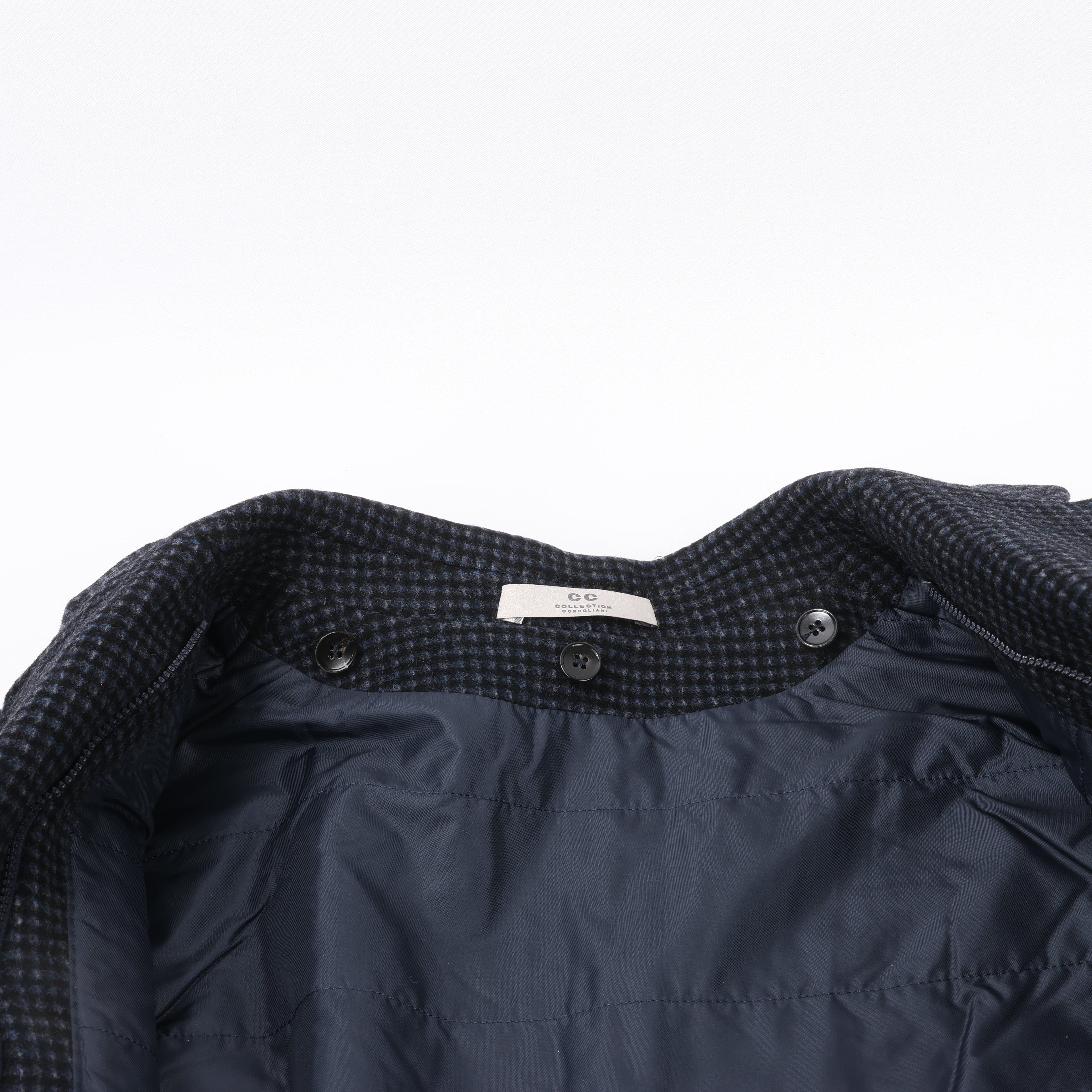 CC Collection Corneliani Wool Coat with Removable Hooded Liner, Size 50
