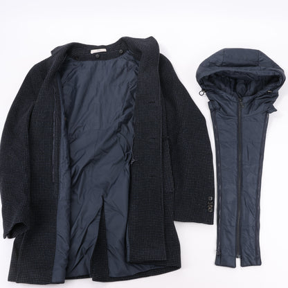 CC Collection Corneliani Wool Coat with Removable Hooded Liner, Size 50