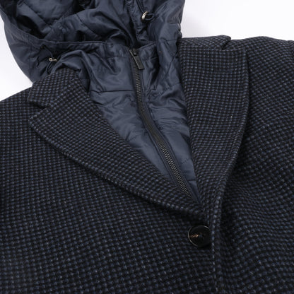 CC Collection Corneliani Wool Coat with Removable Hooded Liner, Size 50