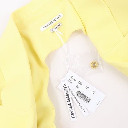 Alessandro Vigilante Yellow Blazer with Coordinating Bra Top, Size 44/40