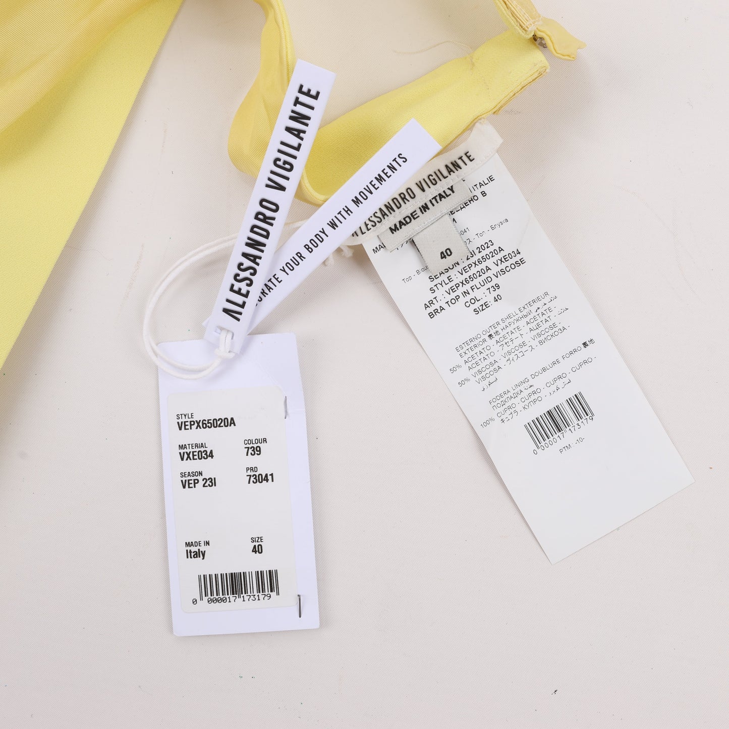 Gelber Blazer von Alessandro Vigilante mit passendem BH-Top, Größe 44/40