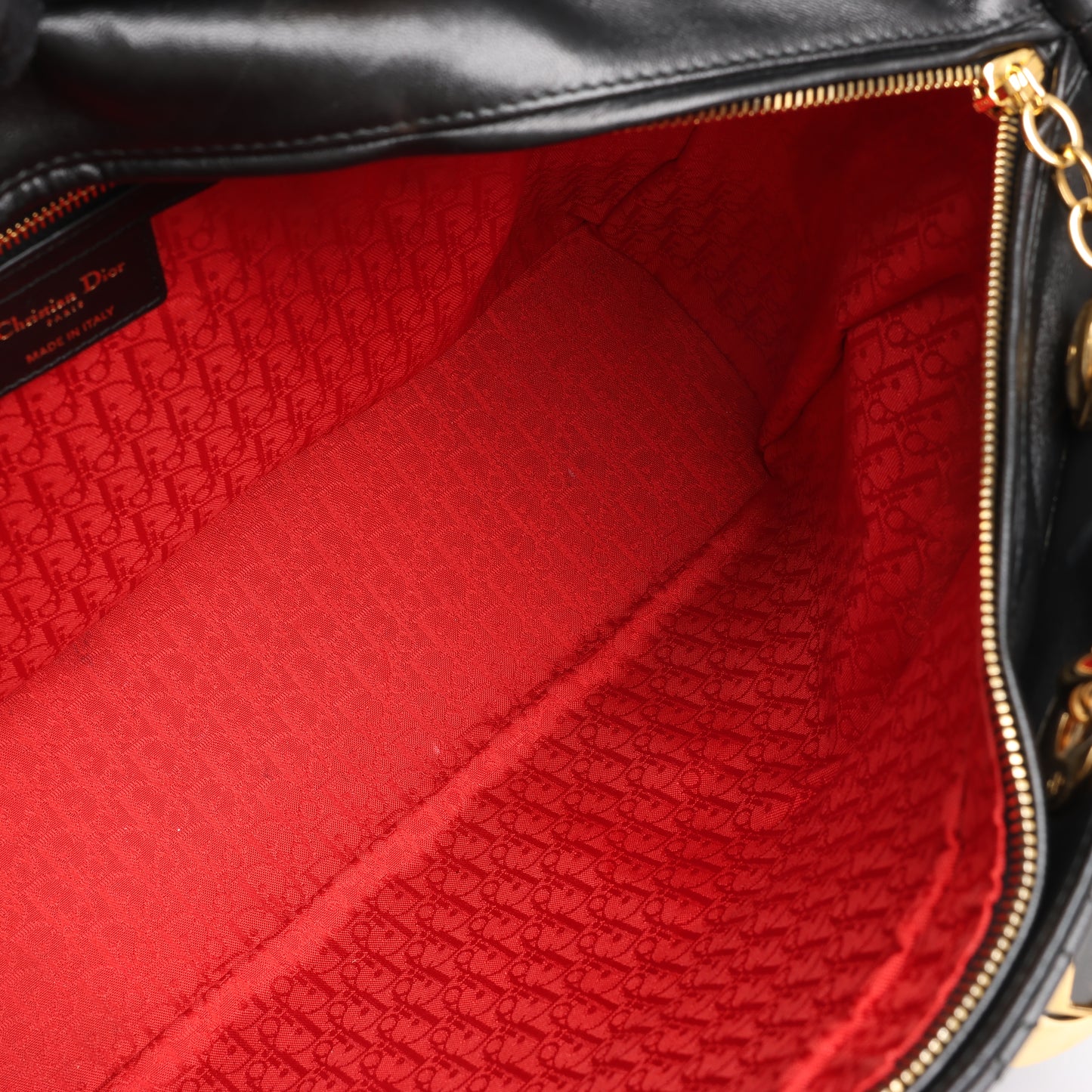 Grand sac à main Christian Dior Lady Dior en cuir Cannage à double compartiment, noir