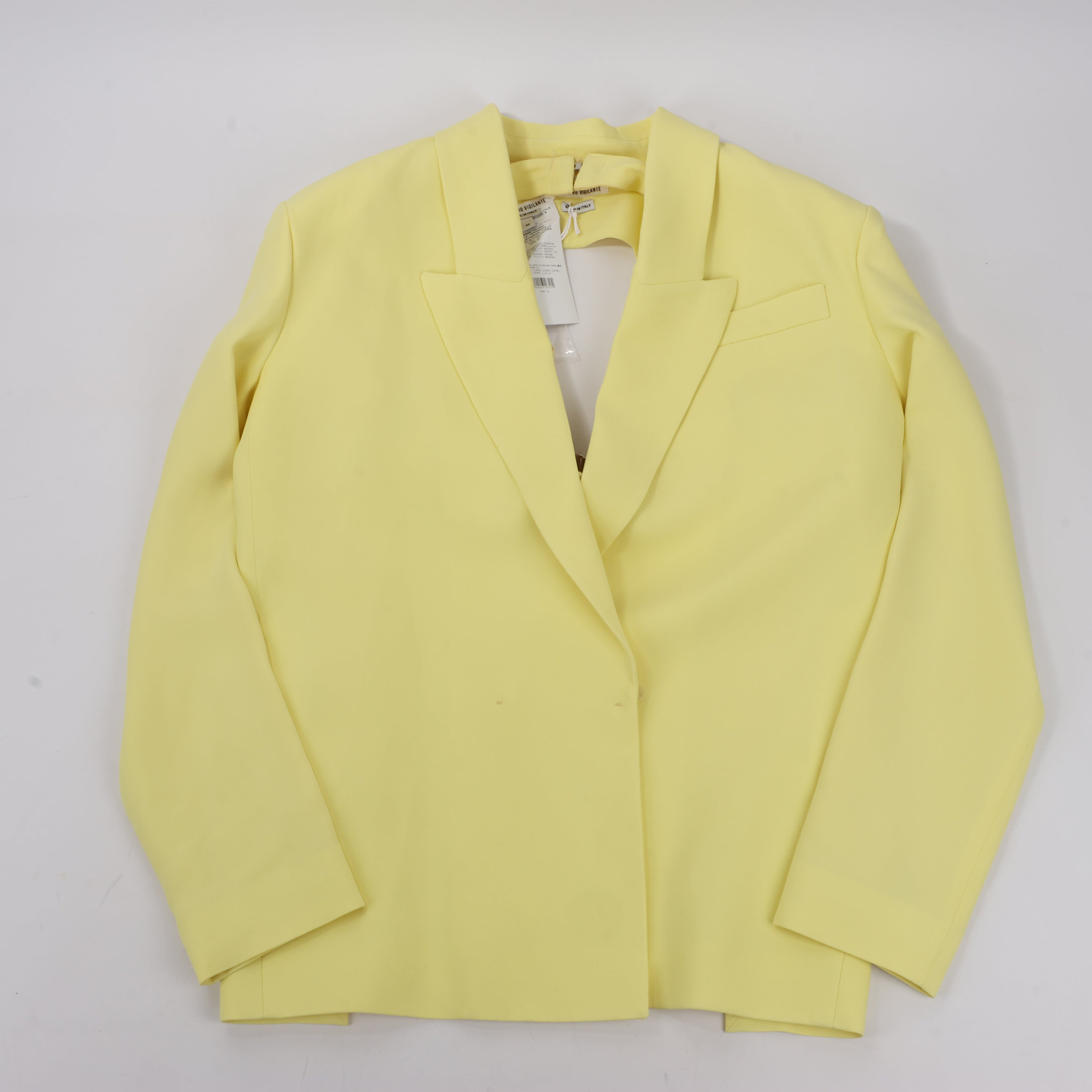 Alessandro Vigilante Yellow Blazer with Coordinating Bra Top, Size 44/40 IT