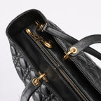 Dior Lady Dior Large Cannage Leather 2Way Handbag in Black