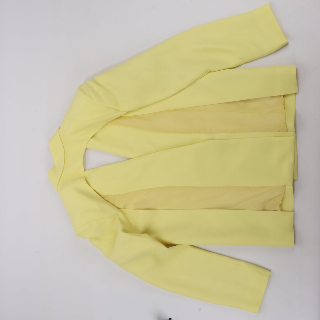 Alessandro Vigilante Yellow Blazer with Coordinating Bra Top, Size 44/40 IT