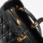 Dior Lady Dior Large Cannage Leather 2Way Handbag in Black