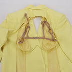 Alessandro Vigilante Yellow Blazer with Coordinating Bra Top, Size 44/40 IT